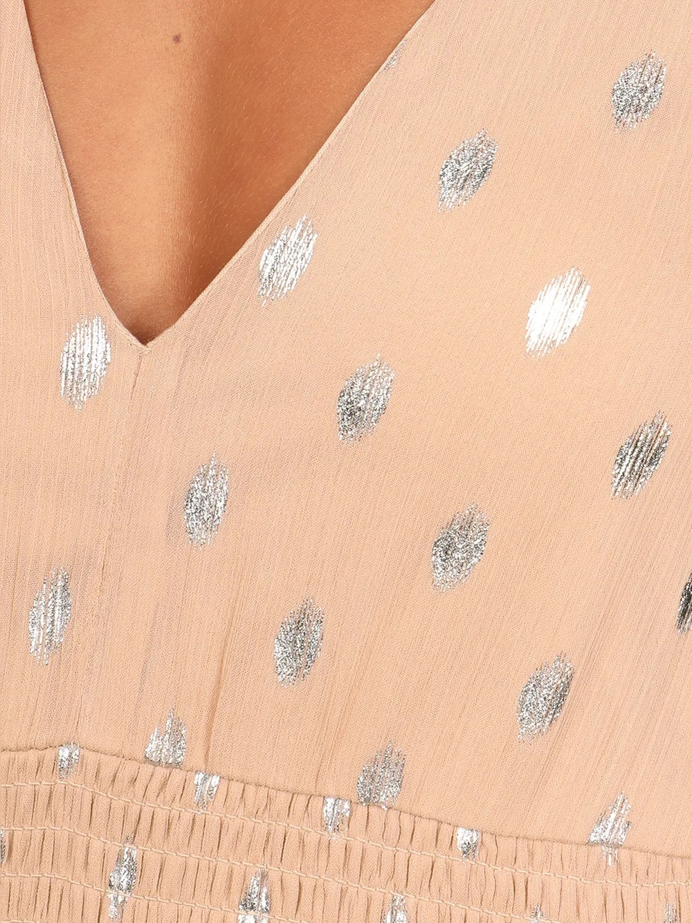 Lulu’s Cause to Celebrate Peach Pink Silver Ruffle Tiered Midi Dress NWT XL - Picture 8 of 16